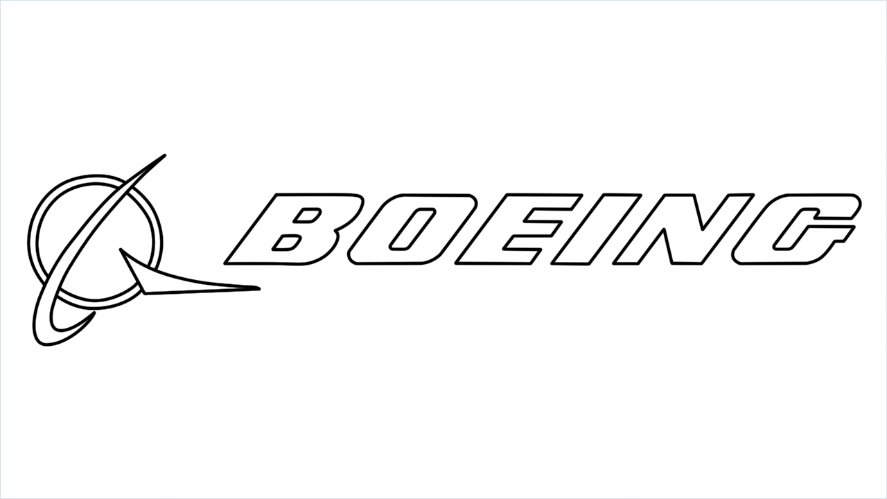 How to draw Boeing logo step by step for beginners