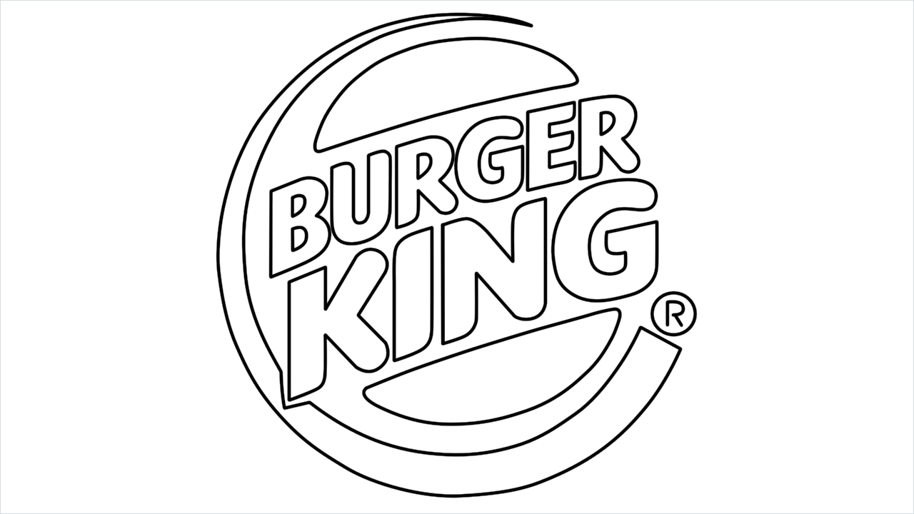 How to draw Burger King Logo step by step for beginners