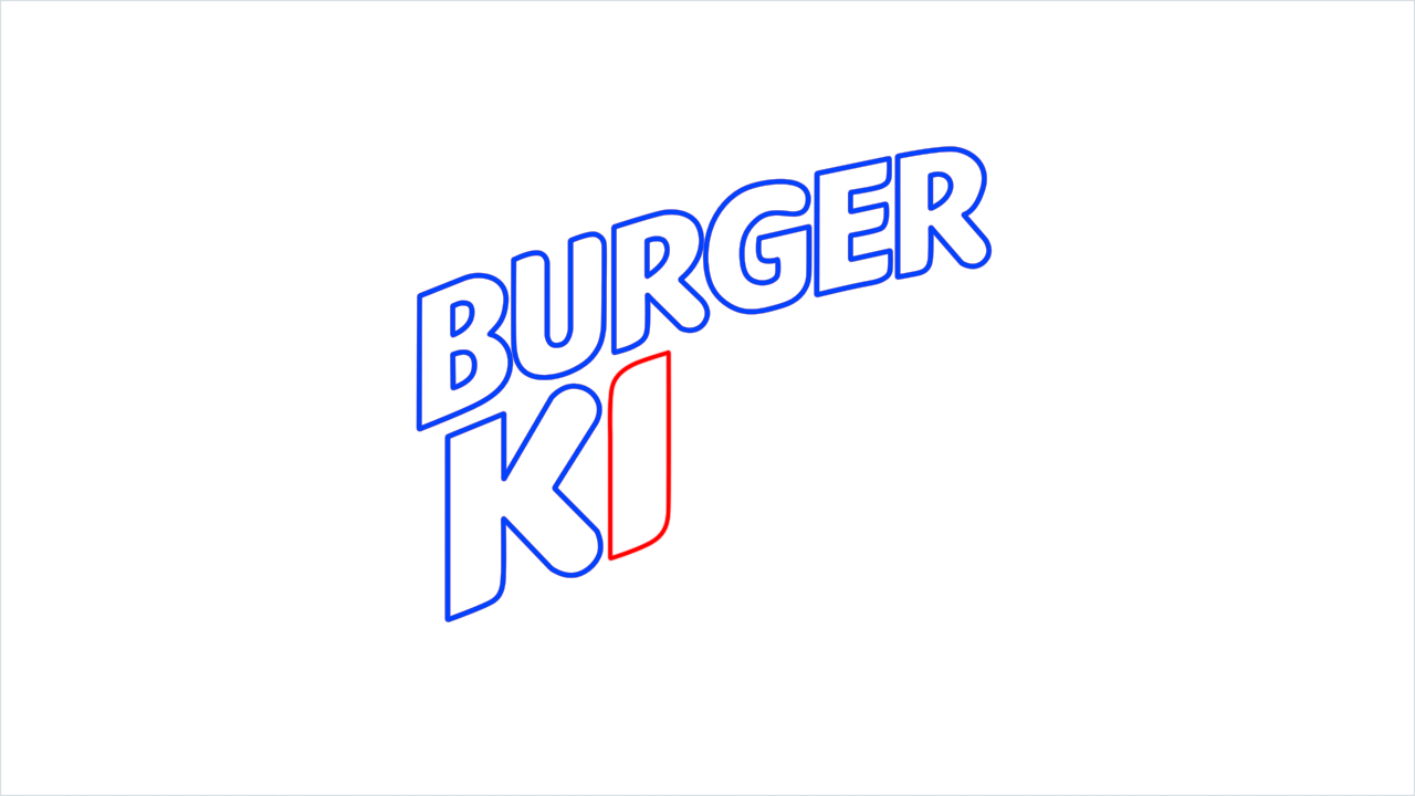 How to draw Burger King step (8)