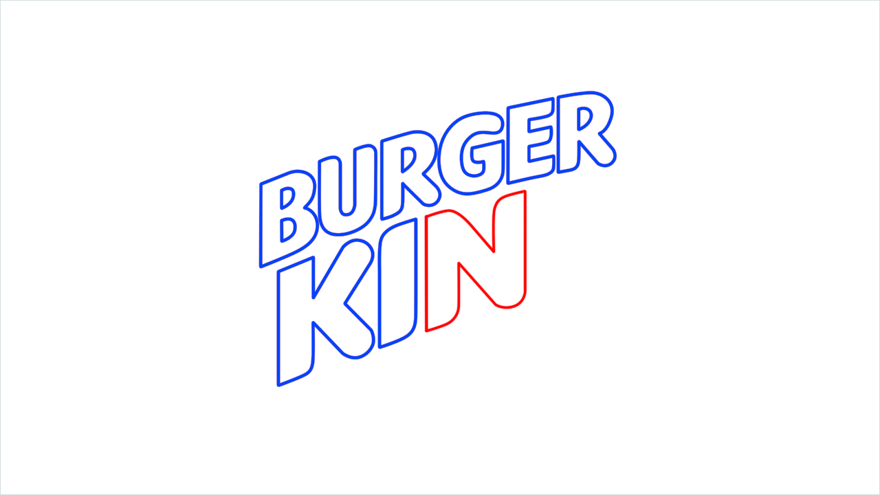 How to draw Burger King step (9)