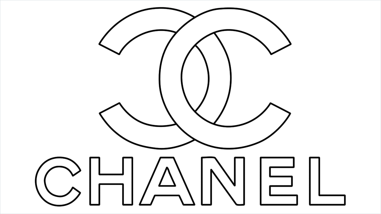 How to draw Chanel Logo step by step for beginners
