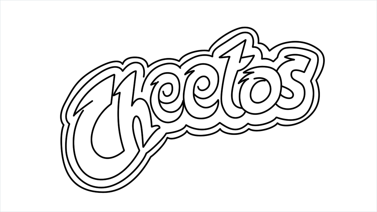 How to draw Cheetos Logo step by step for beginners