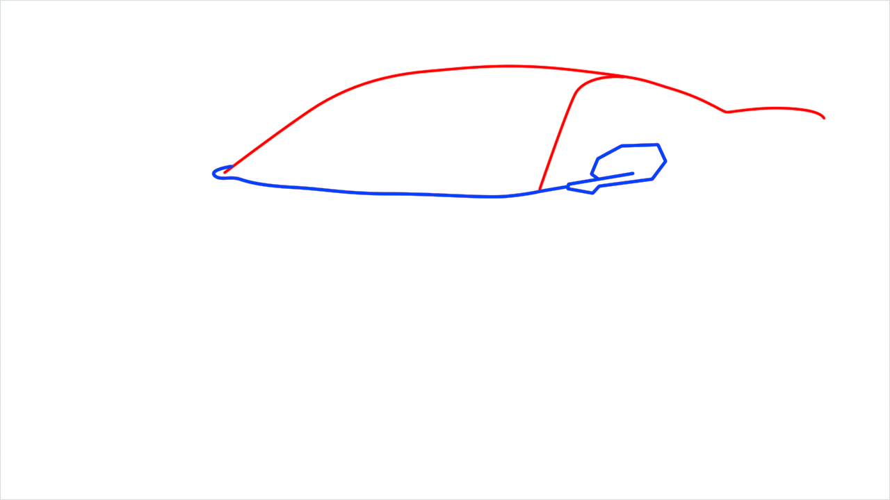 How to draw Chevrolet Corvette C8 step (3)