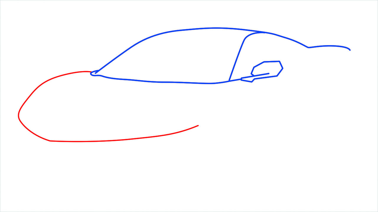 How to draw Chevrolet Corvette C8 step (4)