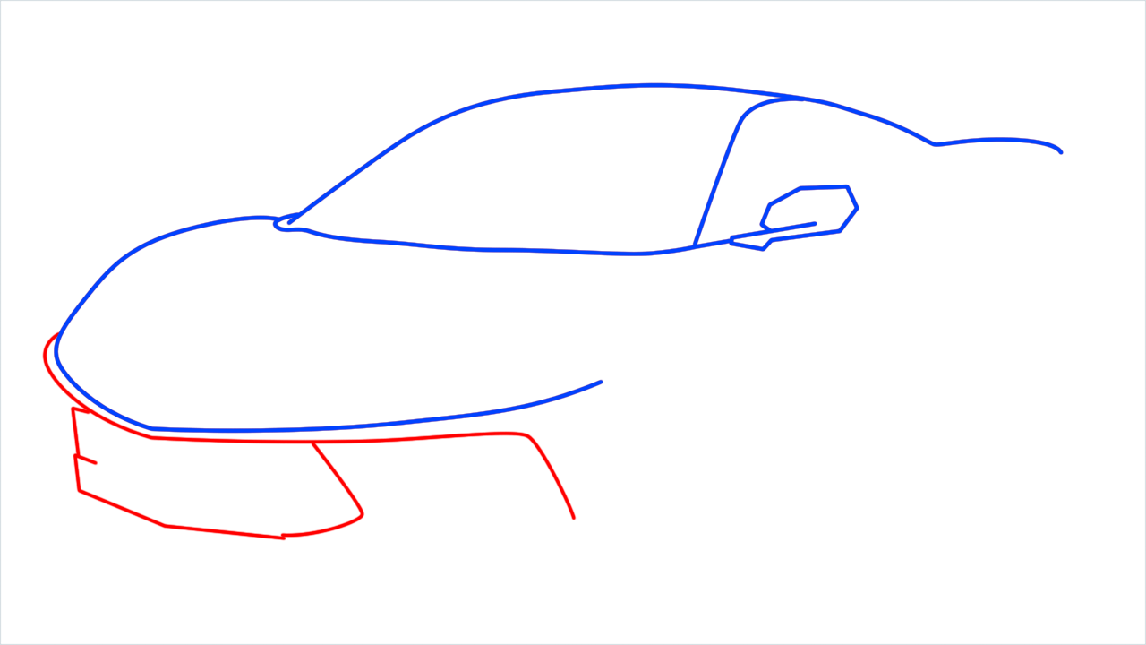How to draw Chevrolet Corvette C8 step (5)