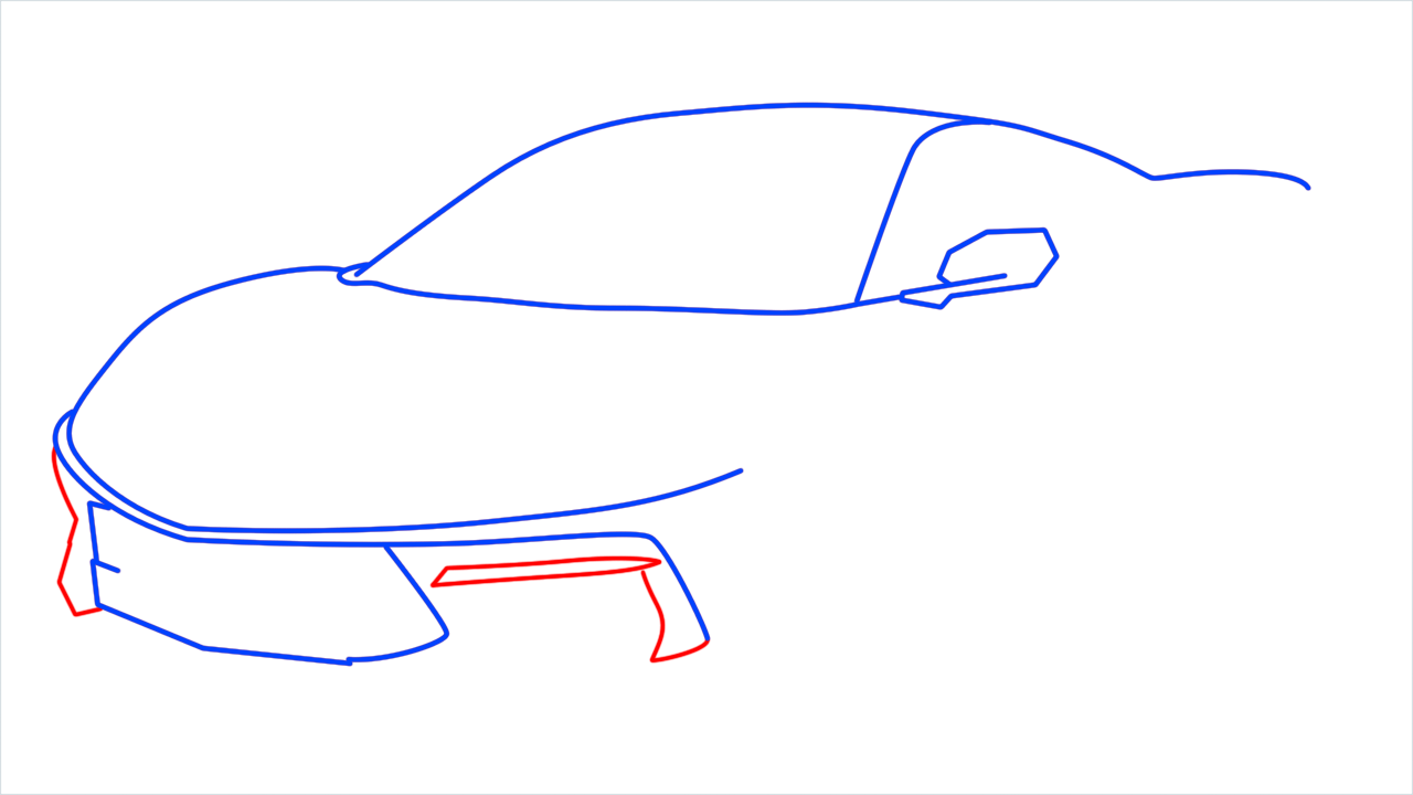 How to draw Chevrolet Corvette C8 step (6)