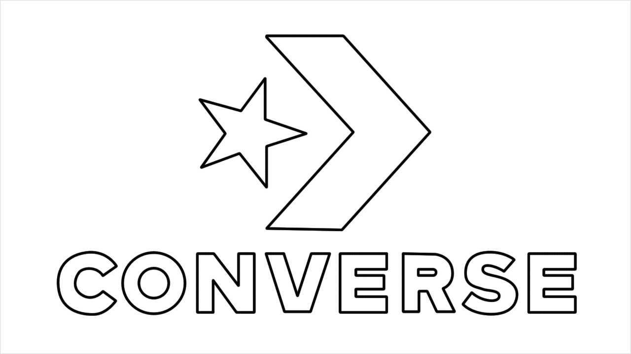 How to draw Converse Logo step by step for beginners