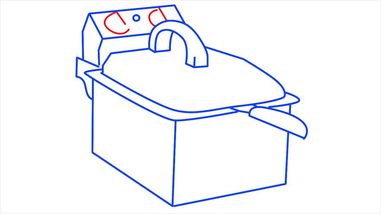 How to draw Deep fryer step (10)