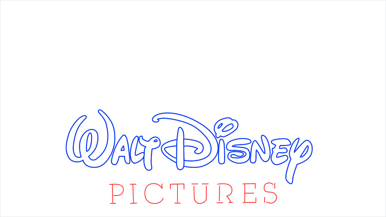 How to draw Disney Pictures Logo step (3)
