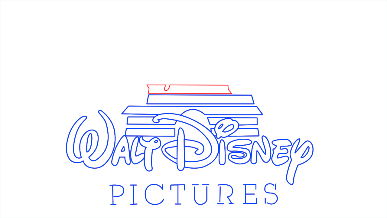 How to draw Disney Pictures Logo step (7)
