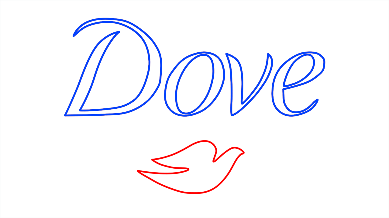 How to draw Dove Logo step (5)