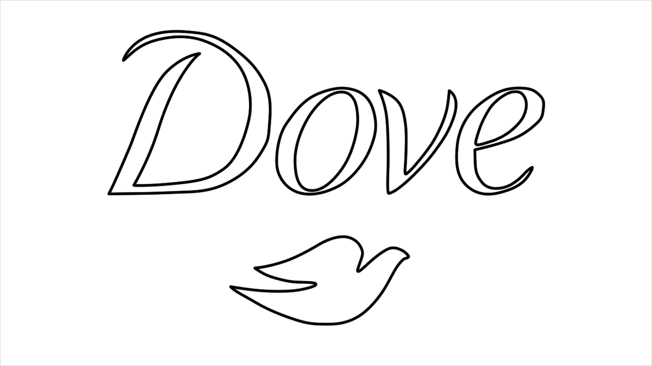 How to draw Dove Logo step by step for beginners