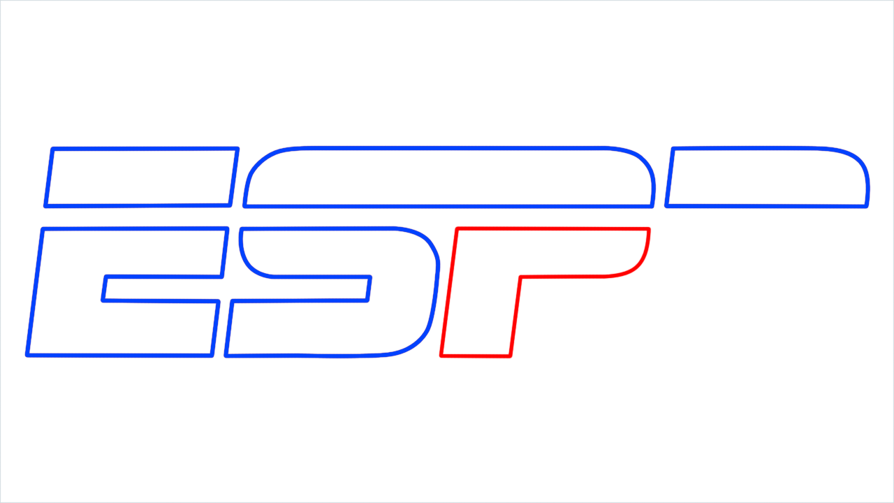 How to draw ESPN Logo step (6)