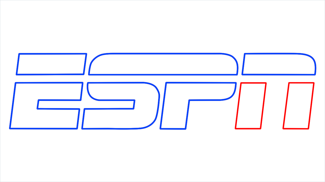 How to draw ESPN Logo step (7)