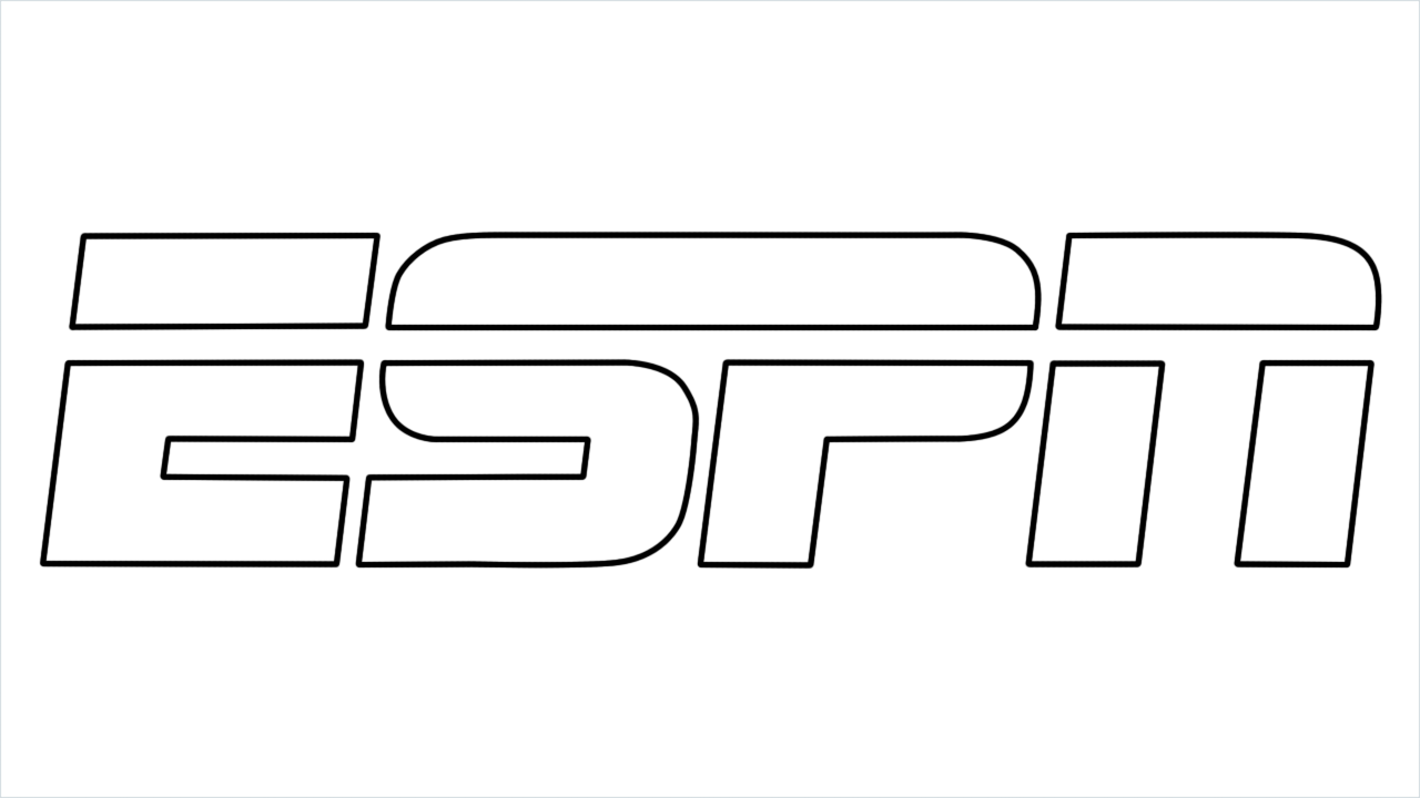 How to draw ESPN Logo step by step for beginners