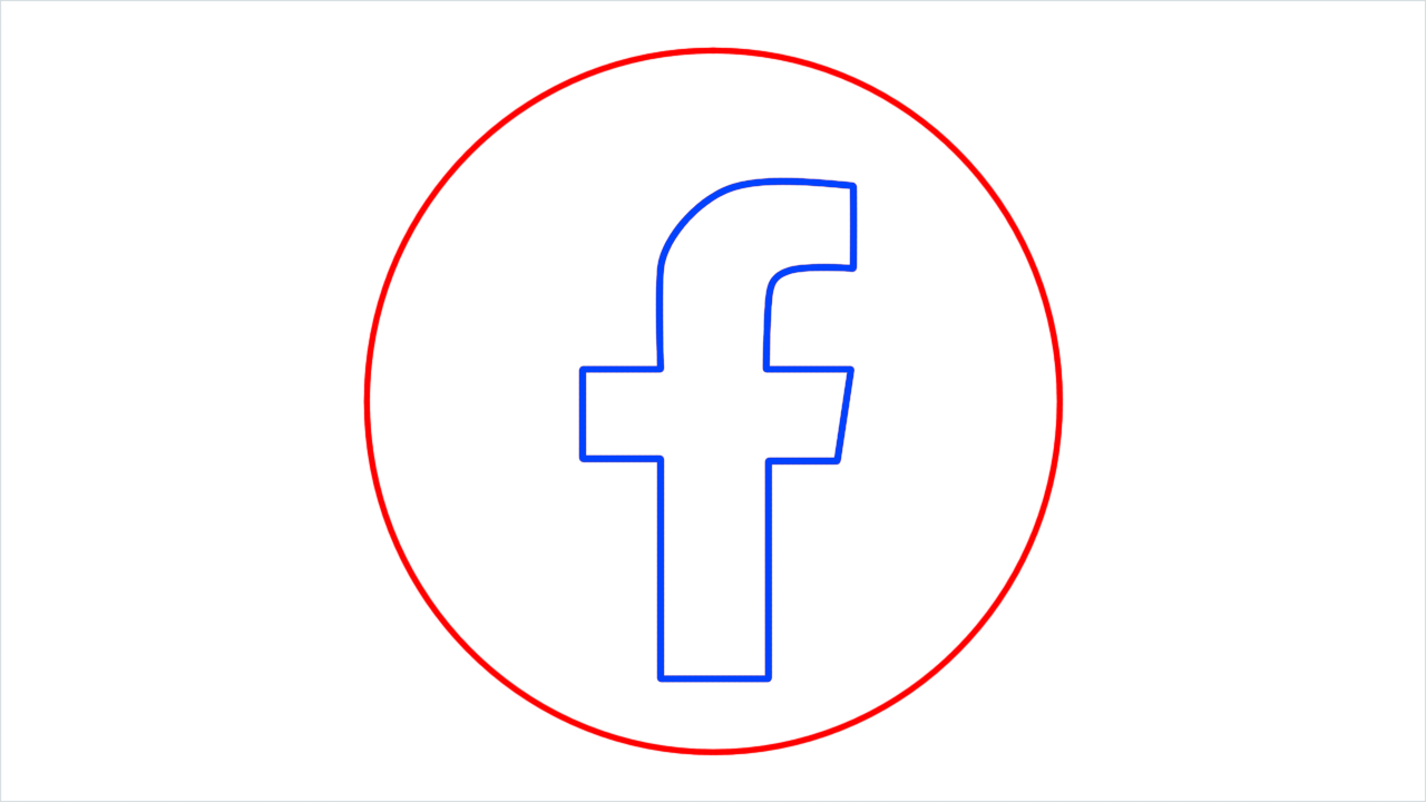 How to draw Facebook Logo step (4)