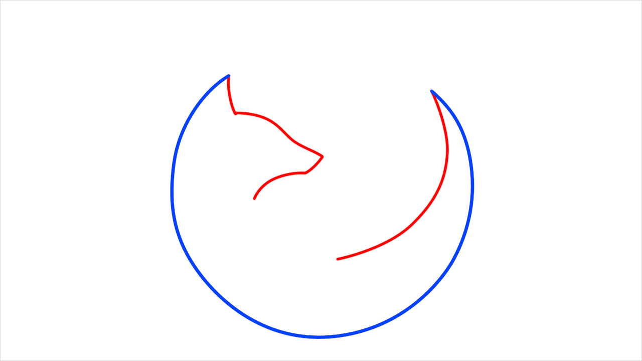 How to draw Firefox Logo step (2)