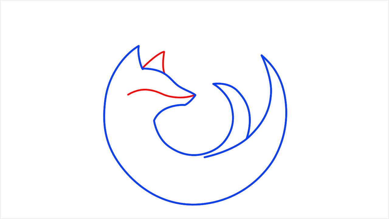 How to draw Firefox Logo step (4)