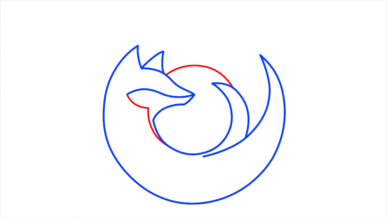 How to draw Firefox Logo step (5)