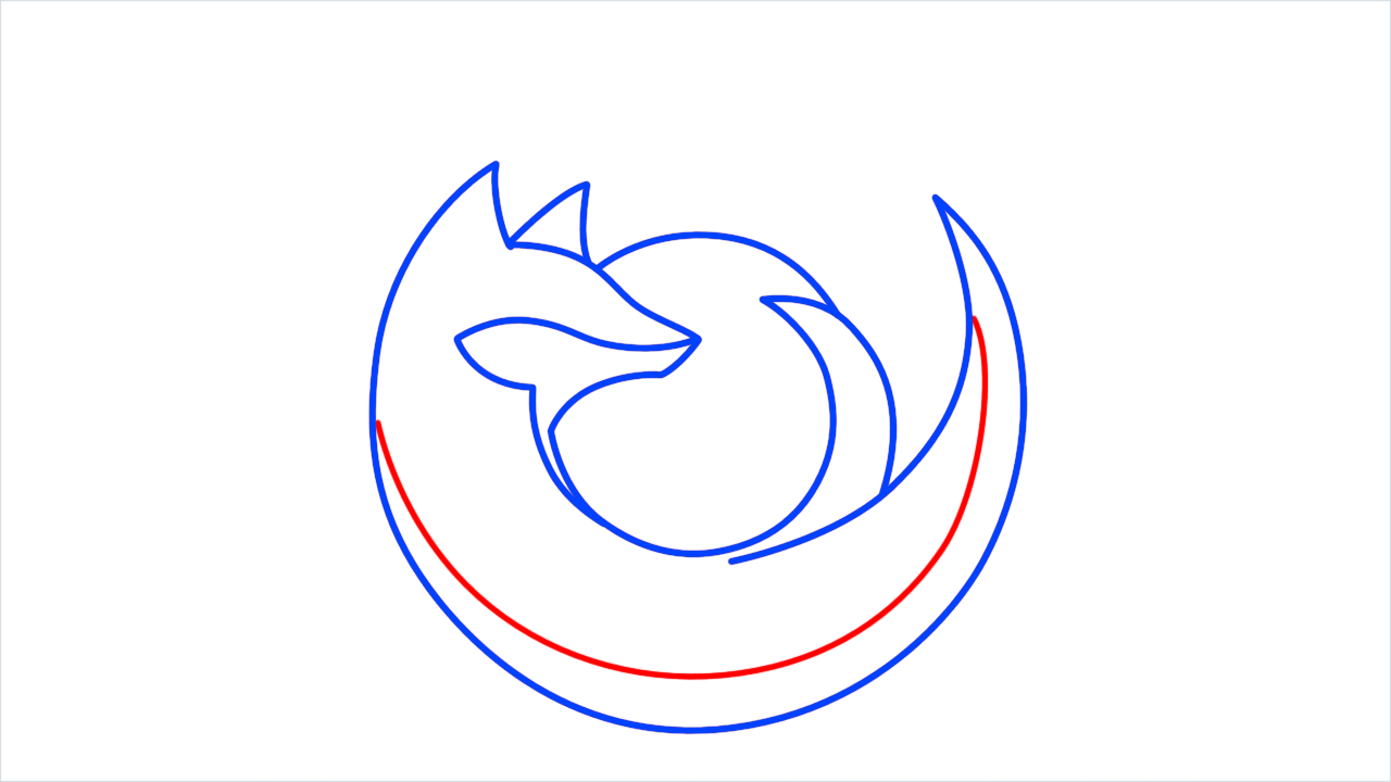 How to draw Firefox Logo step (6)
