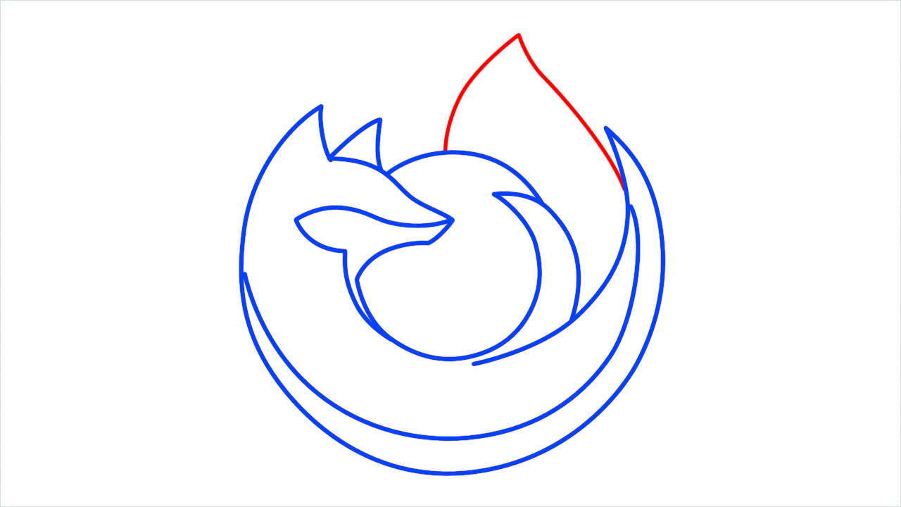 How to draw Firefox Logo step (7)