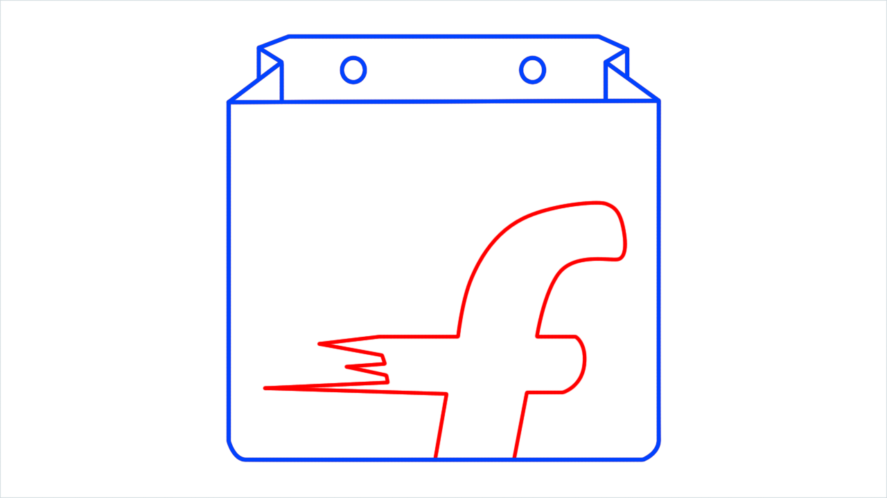 How to draw Flipkart Logo step (4)