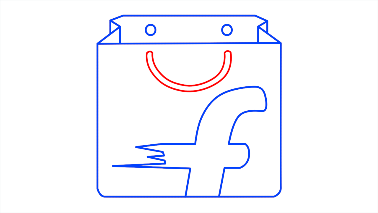 How to draw Flipkart Logo step (5)