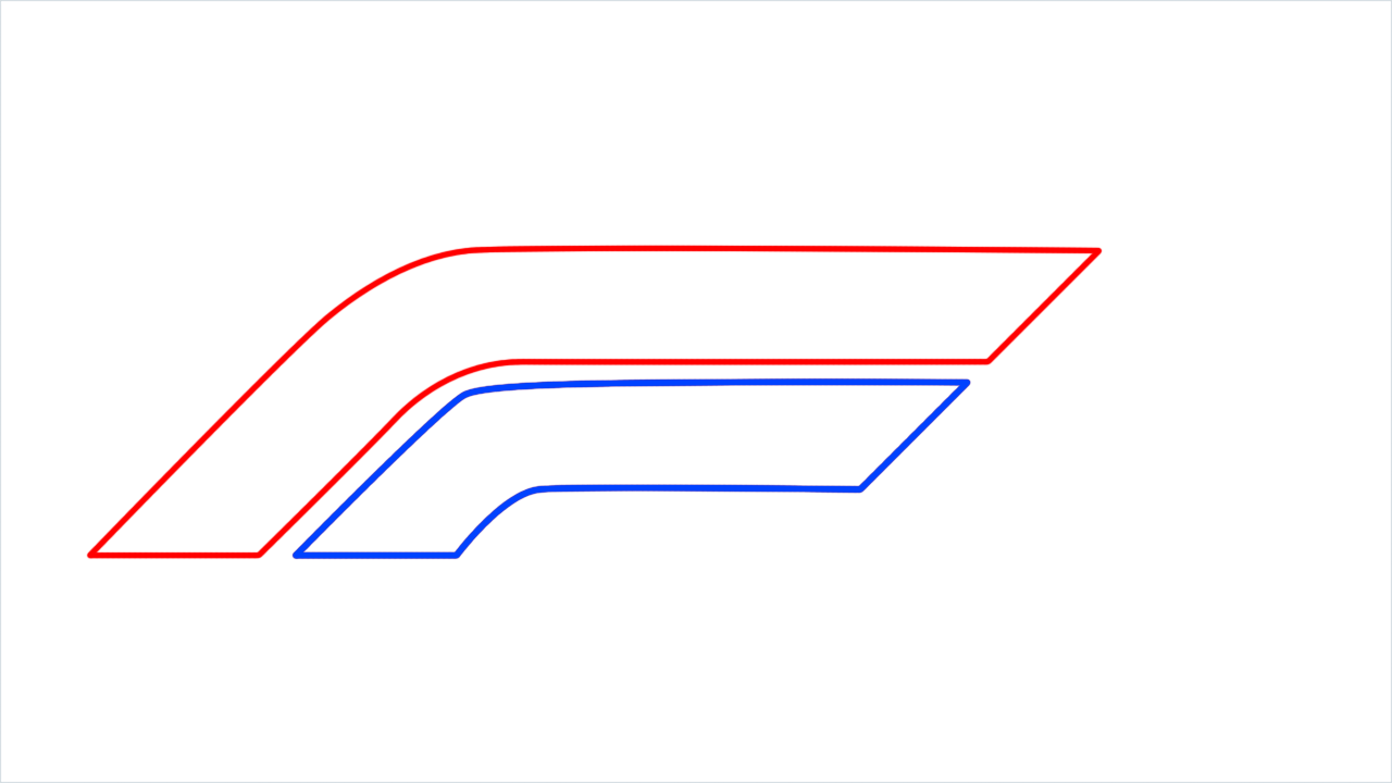 How to draw Formula 1 Logo step (2)