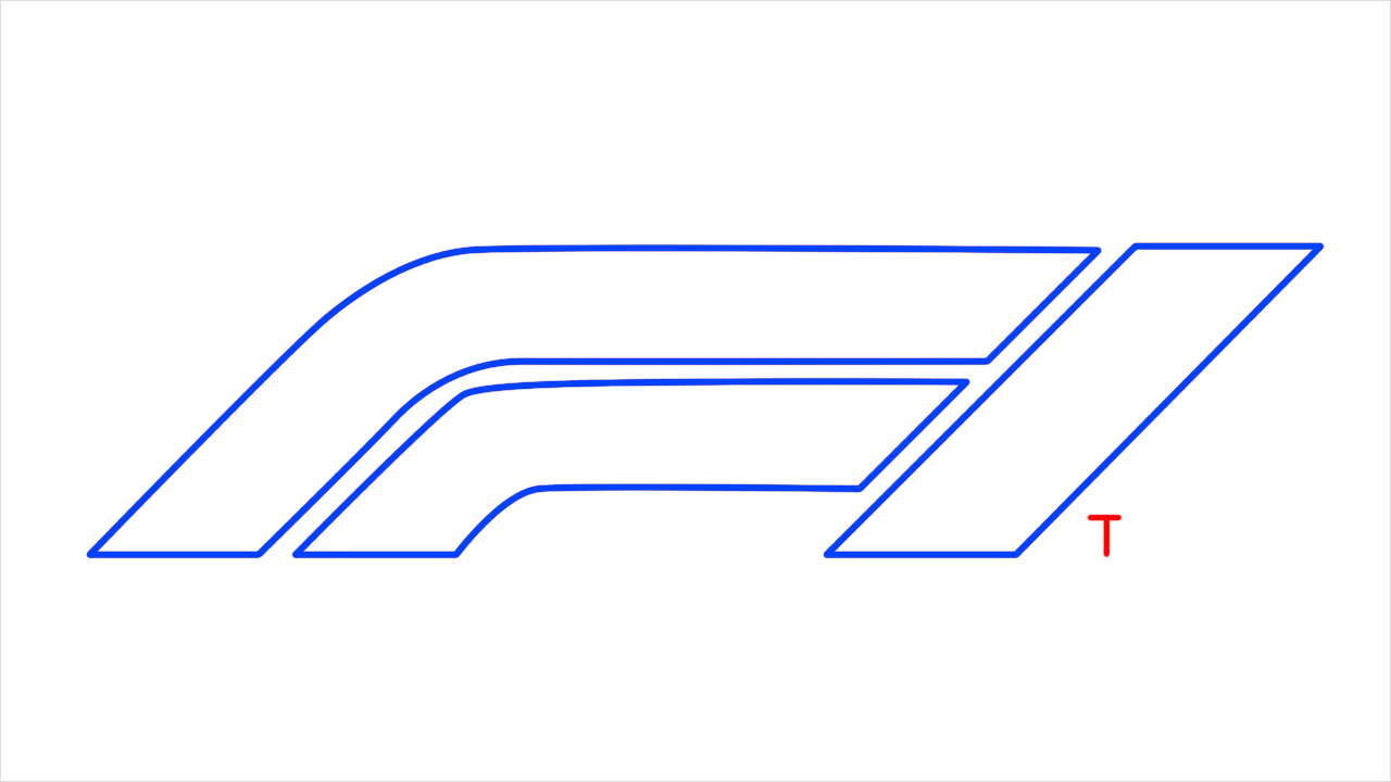 How to draw Formula 1 Logo step (4)