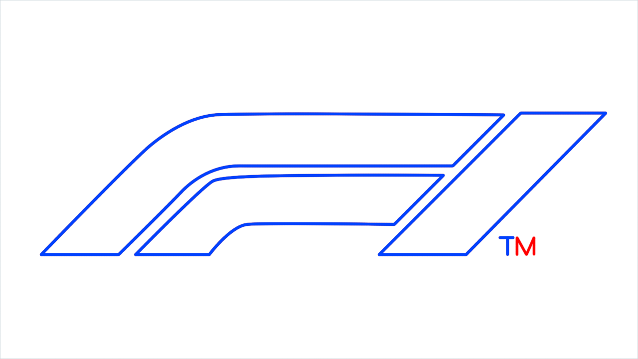 How to draw Formula 1 Logo step (5)
