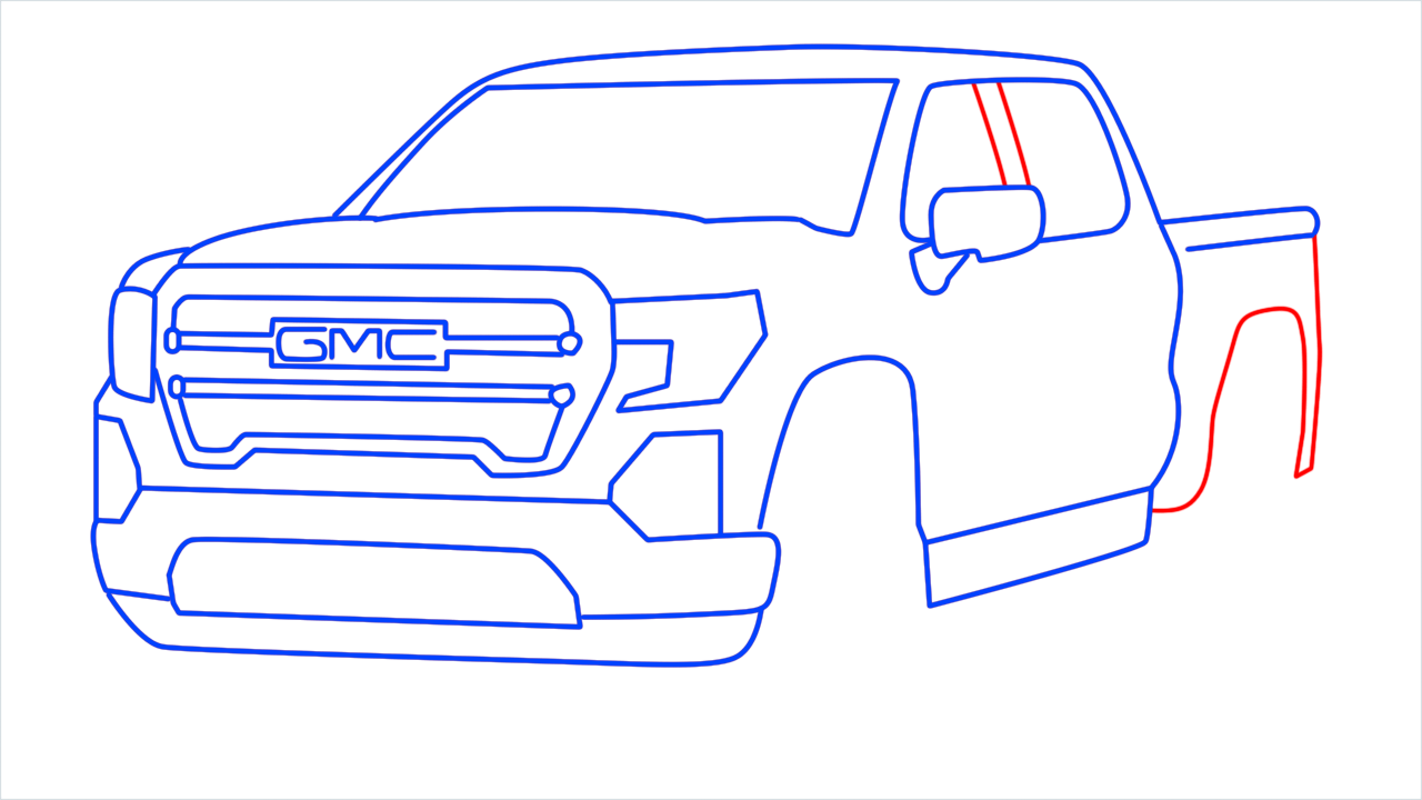 How to draw GMC sierra step (11)