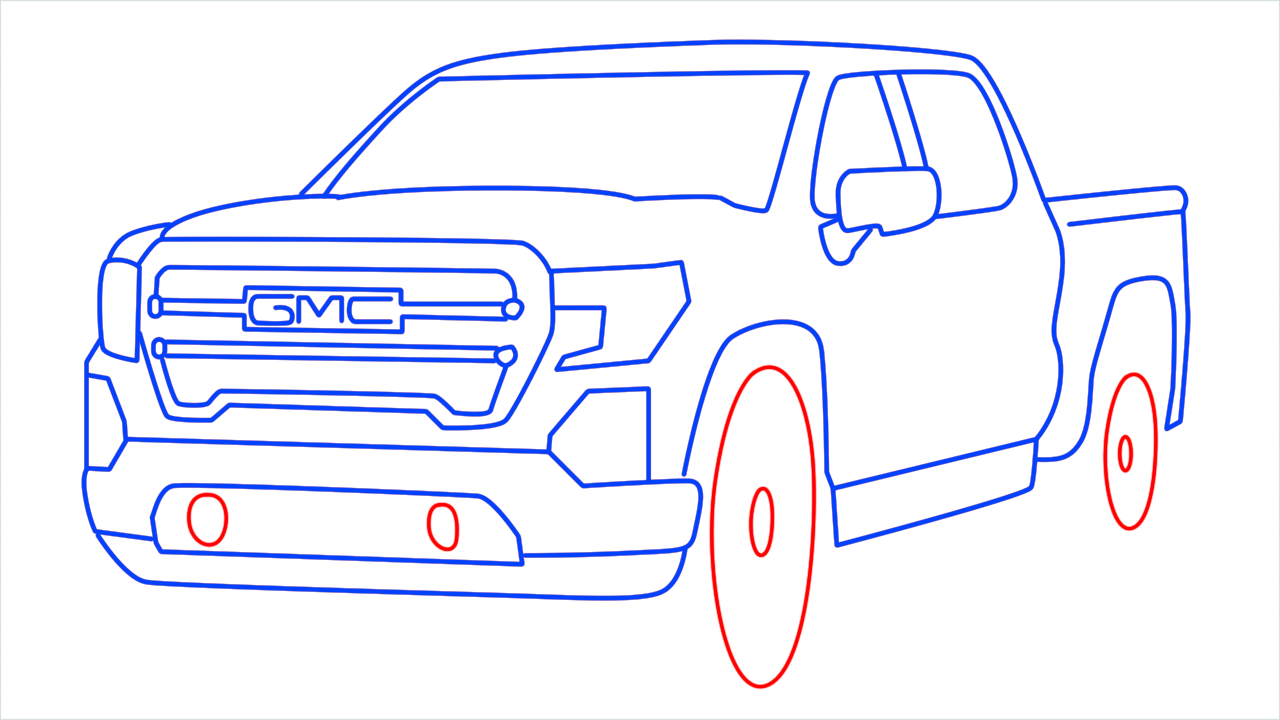 How to draw GMC sierra step (12)