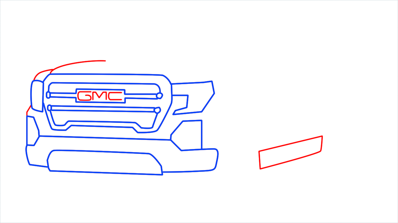 How to draw GMC sierra step (7)