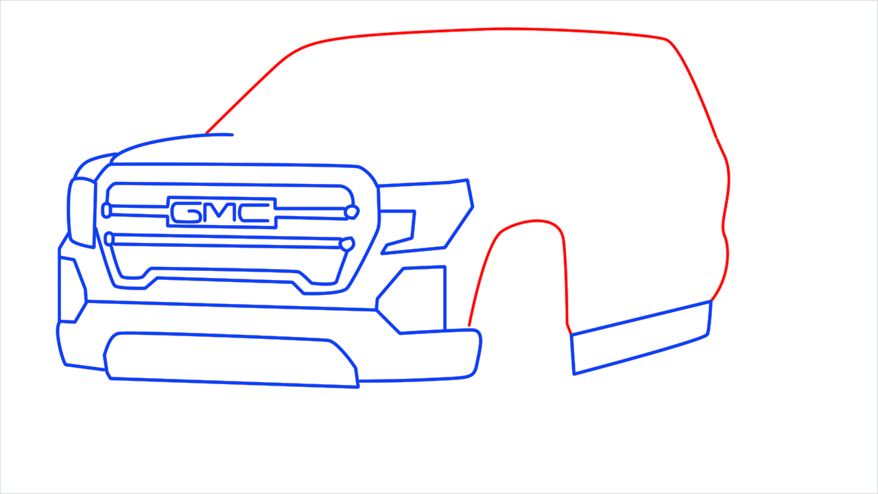 How to draw GMC sierra step (8)