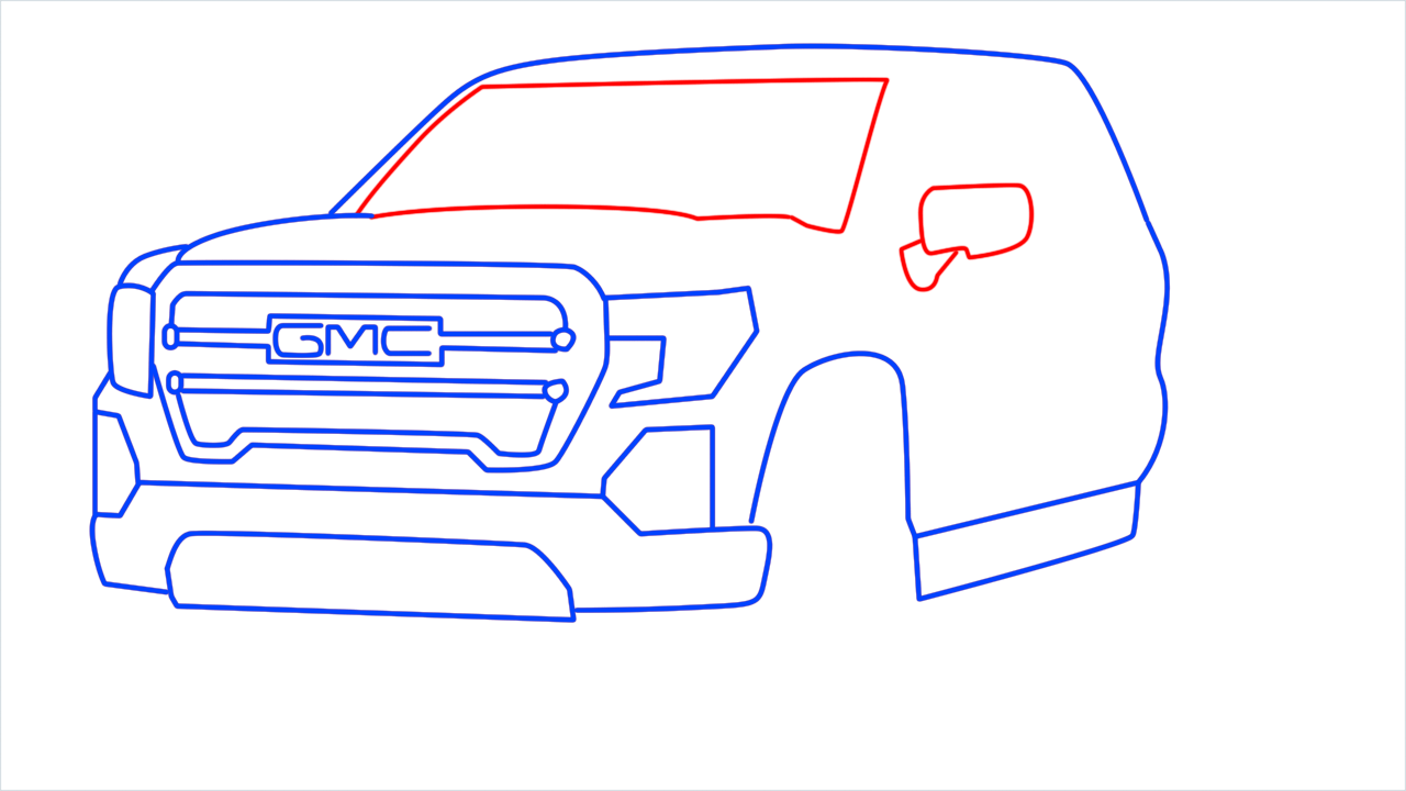 How to draw GMC sierra step (9)
