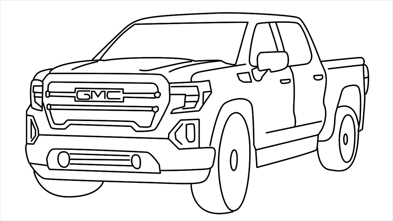 How To Draw GMC Sierra Step by Step - [17 Easy Phase]