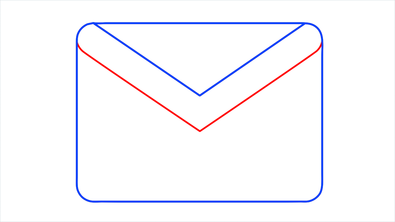 How to draw Gmail Logo step (3)