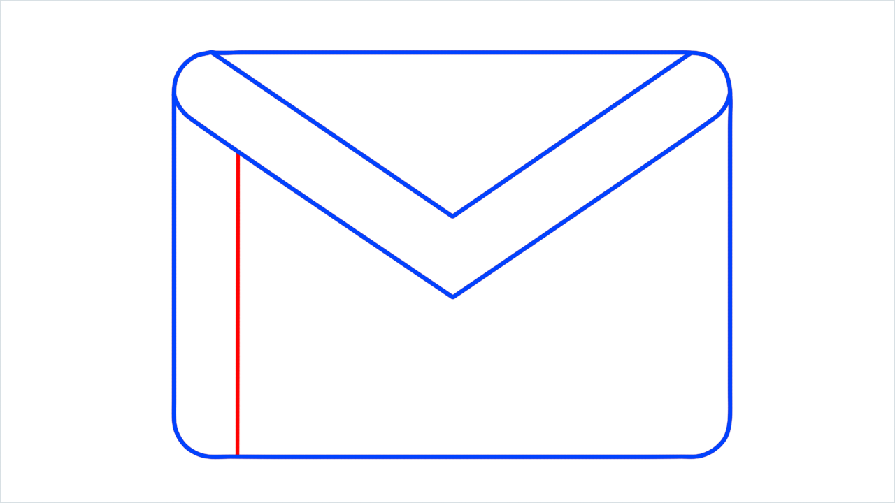 How to draw Gmail Logo step (4)