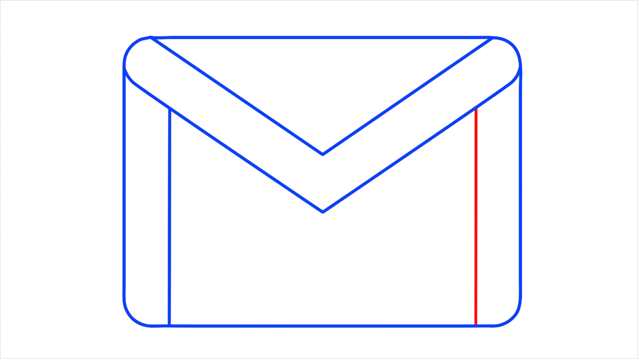 How to draw Gmail Logo step (5)