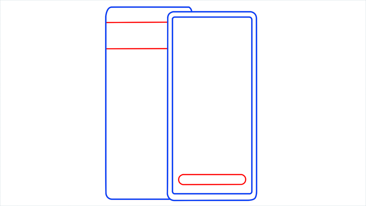 How to draw Google Pixel Phone step (4)