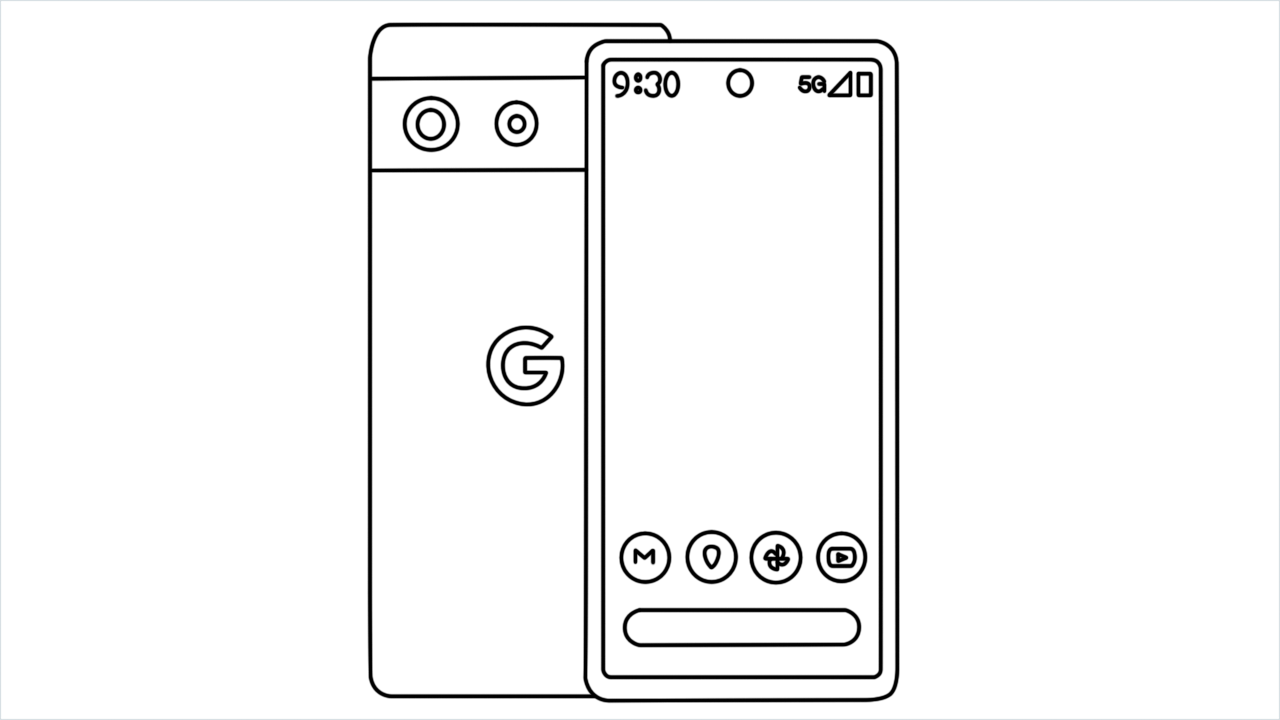 How to draw Google Pixel Phone step by step for beginners