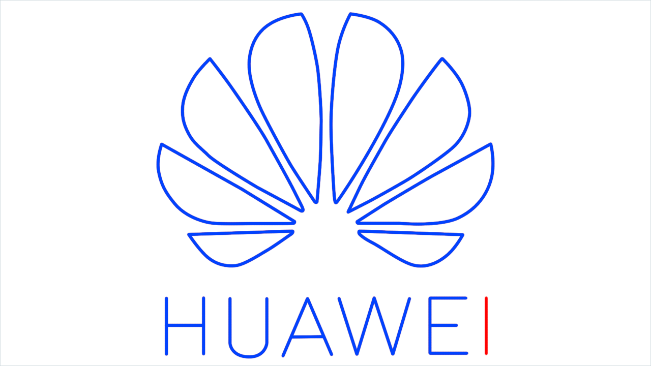 How to draw Huawei Logo step (10)