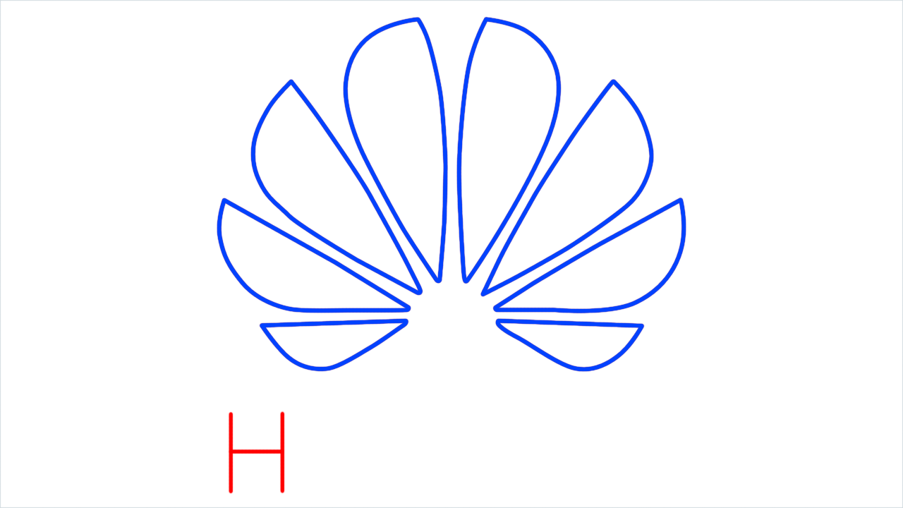 How to draw Huawei Logo step (5)