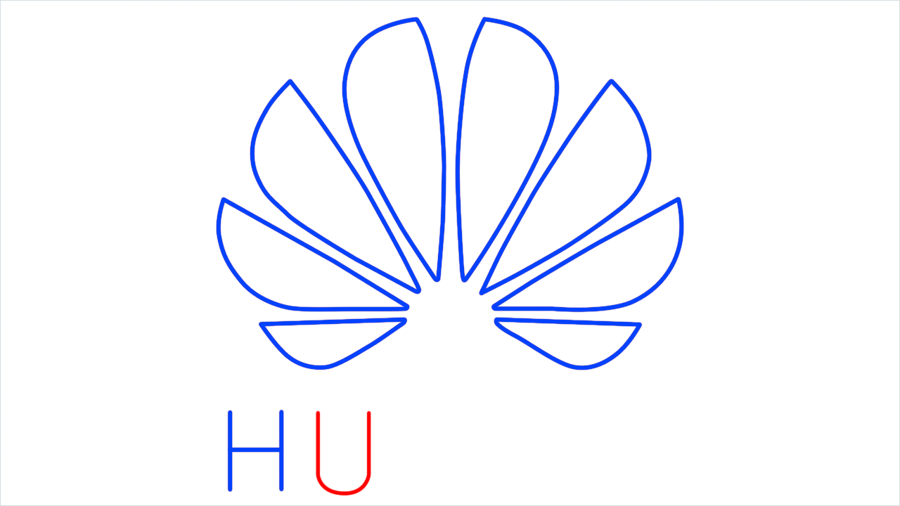 How to draw Huawei Logo step (6)