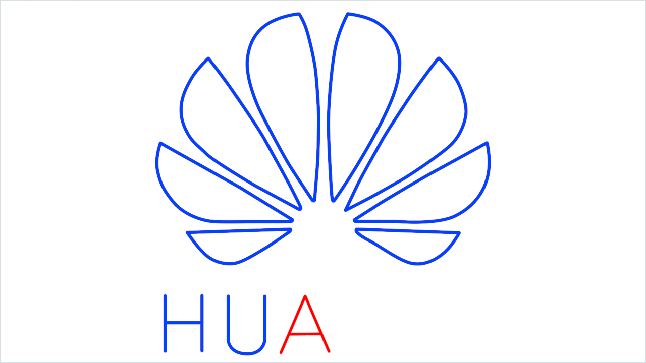How to draw Huawei Logo step (7)