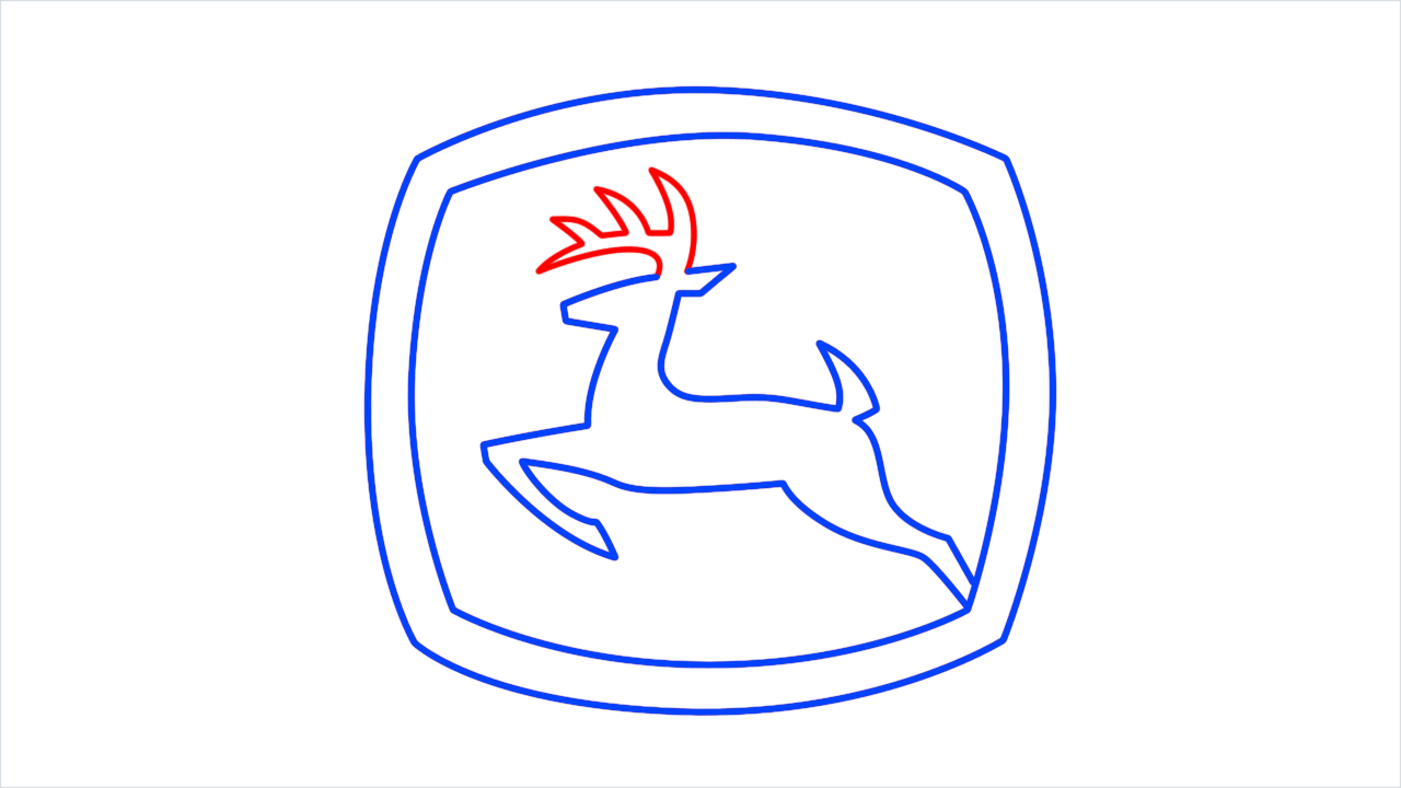 How to draw John deere Logo step (8)