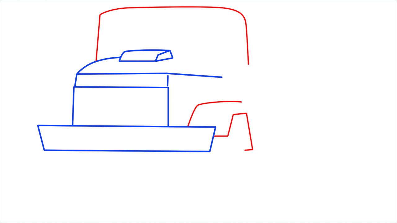 How to draw Kraz army truck step (4)