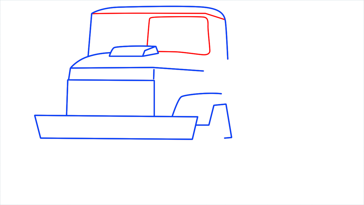 How to draw Kraz army truck step (5)