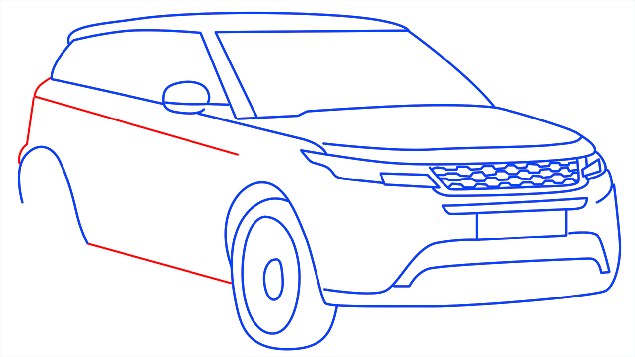 How to draw Land Rover Car step (11)