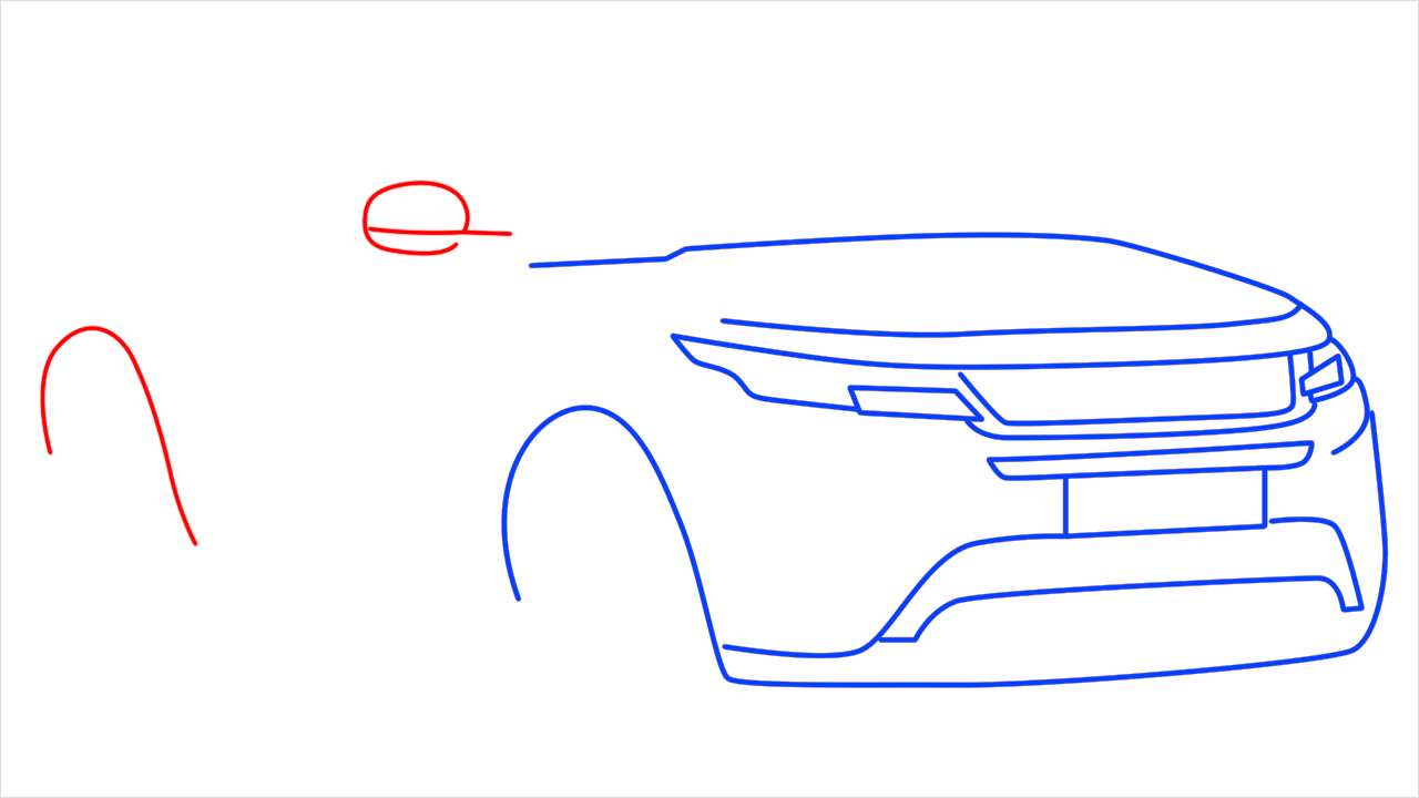 How to draw Land Rover Car step (7)